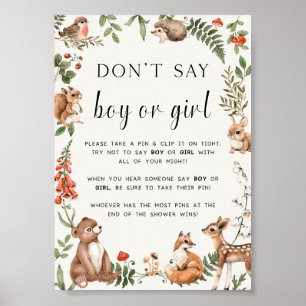 Sagen Sie nicht Boy oder Girl Baby Shower Game Pos Poster