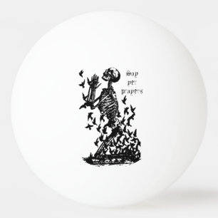 Sagen Sie Skeleton Amsel-Spaß des Tischtennisball