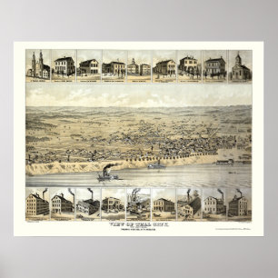 Sagen Sie Stadt, in der panoramischen Karte - Poster
