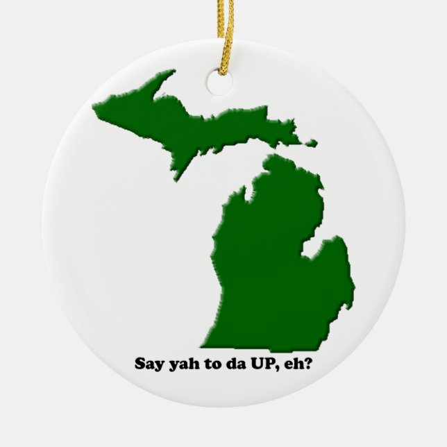 Sagen Sie ya nach DA OBEN, wie? Keramik Ornament (Vorne)