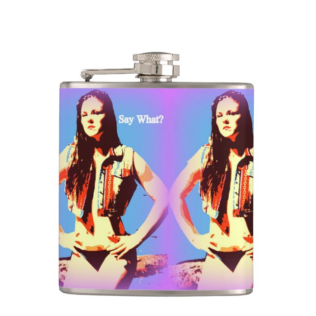 sagen, was Bikini angesagten Flasche Flachmann (Vorderseite)