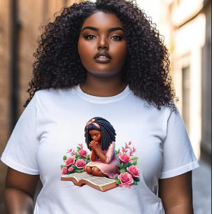 S'agenouiller dans la prière - Floral rose - Afro-