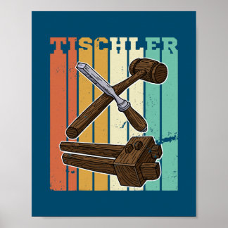 Sägewerk Carpenter Carpenter Woodworker Chainsaw Poster
