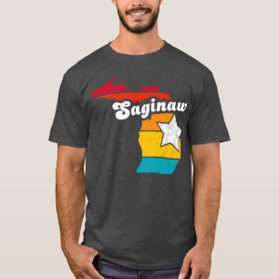 Saginaw Michigan Vintag Distressed Souvenir 2 T-Shirt