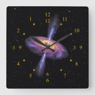 Sagittarier A Quasar V2 ~ Time Machine Clock ~ Quadratische Wanduhr