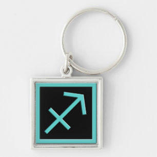 Sagittarier Aqua Zodiac Design Premium Schlüssela Schlüsselanhänger