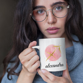 Sagittarier Maßgeschneidertes Wasserfarbendesign Kaffeetasse