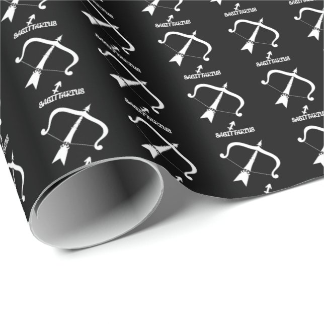 Sagittarier Silhouette Wrapping Paper Geschenkpapier (Rolleneckpunkt)