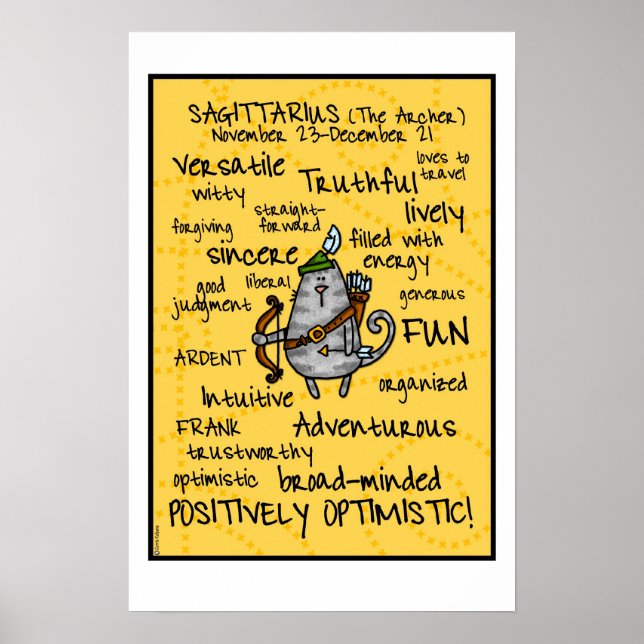 Sagittarier Worcloudposter Poster (Vorne)