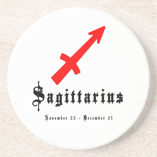 Sagittarius, 22. November - 21. Dezember Sandstein Untersetzer (Vorne)