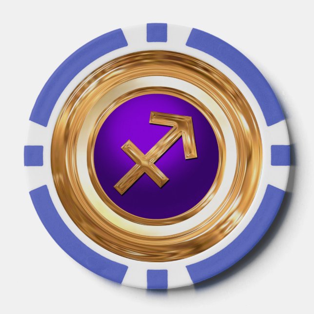 Sagittarius Astrologisches Zeichen Pokerchips (Vorderseite)