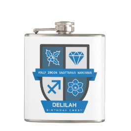 Sagittarius Birthday Crest™ December 1-21 Flachmann