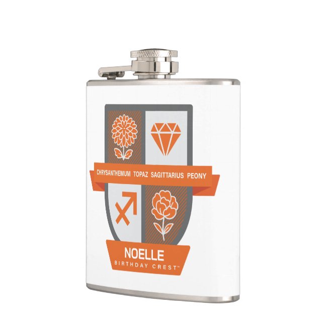 Sagittarius Birthday Crest™ November 22-30 Flachmann (Links)