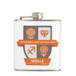 Sagittarius Birthday Crest™ November 22-30 Flachmann