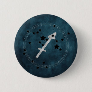 Sagittarius black & silver Sternbild Button