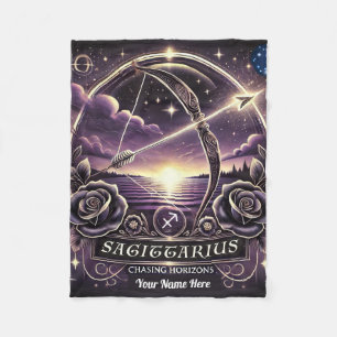 Sagittarius "Chasing Horizons" Fleece Blanket