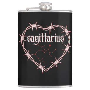 Sagittarius Constellation Gothic Dark Celestial Flachmann
