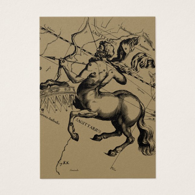 Sagittarius Constellation Hevelius 1690 Engraving (Devant)