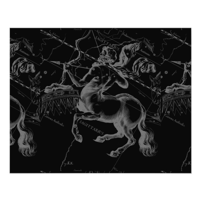 Sagittarius Constellation Hevelius circa 1690 Fotodruck (Vorne)