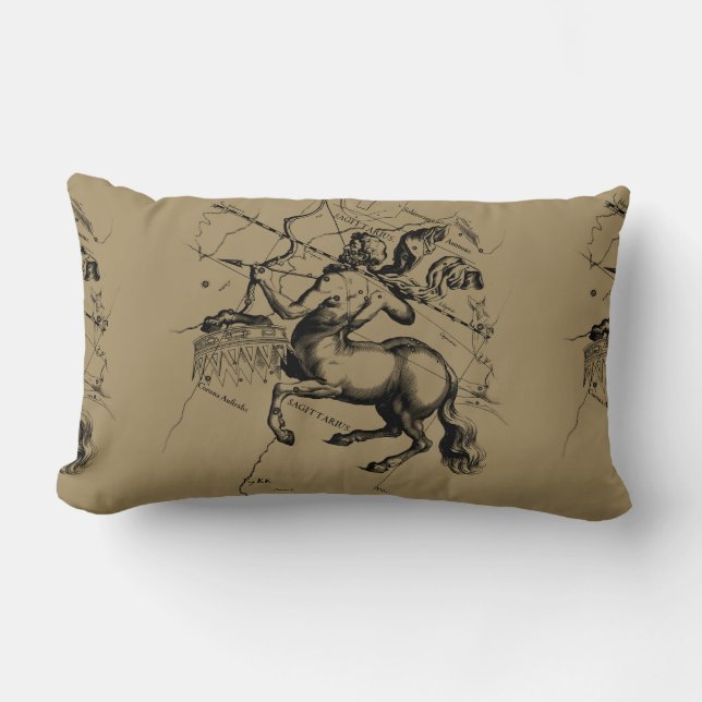 Sagittarius Constellation Hevelius circa 1690 Lendenkissen (Vorderseite)