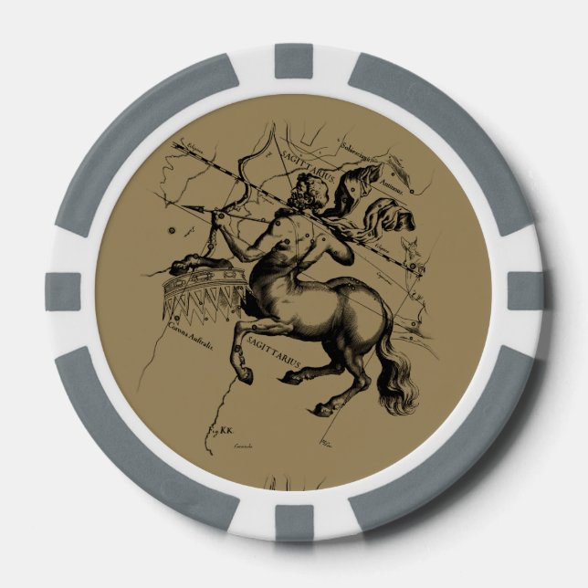Sagittarius Constellation Hevelius circa 1690 Pokerchips (Vorderseite)