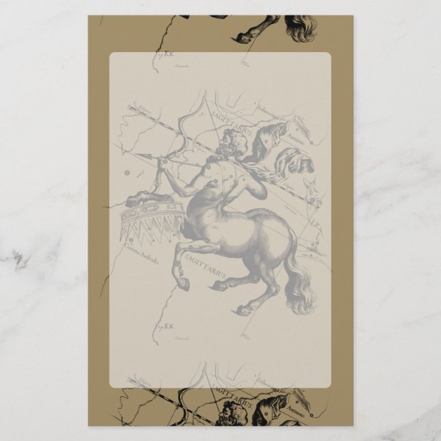 Sagittarius Constellation Map Graving Hevelius Briefpapier (Vorderseite)