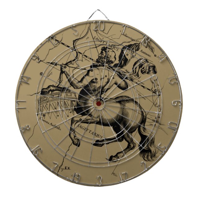 Sagittarius Constellation Map Graving Hevelius Dartscheibe (vorne)