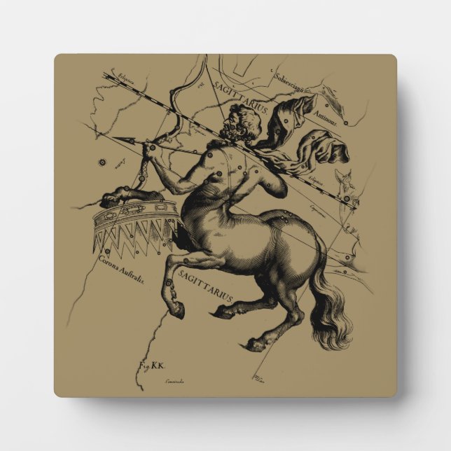 Sagittarius Constellation Map Graving Hevelius Fotoplatte (Vorderseite)