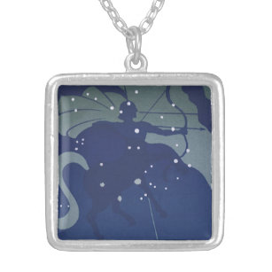 Sagittarius Constellation Vintage Zodiakastasenie Versilberte Kette