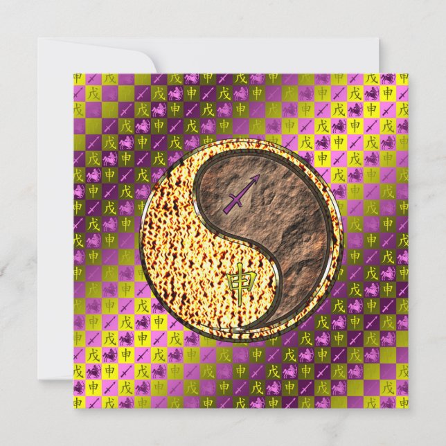 Sagittarius & Earth Monkey Karte (Vorderseite)