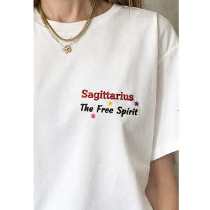 Sagittarius einzigartiges T-Shirt besticktes Gesch