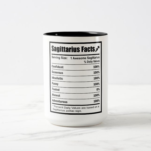Sagittarius Ernährungsdaten Zweifarbige Tasse (Mittel)