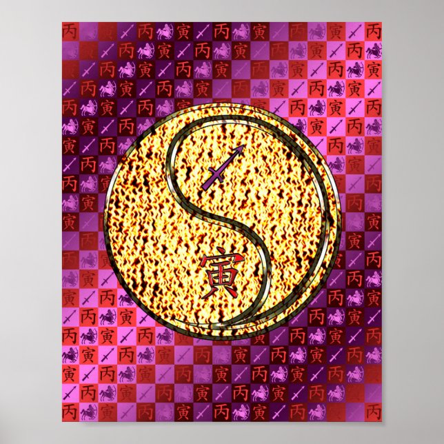 Sagittarius & Feuer Tiger Poster (Vorne)