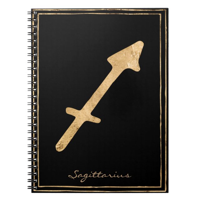 Sagittarius hammered goldstilisierte Astrologie Notizblock (Vorderseite)