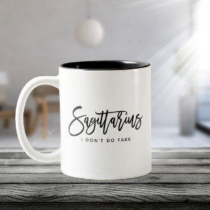Sagittarius Horoscope Modern Script Zodiac Sign Zweifarbige Tasse