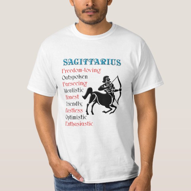 Sagittarius Horoscope Zodiac Sign T-Shirt (Vorderseite)
