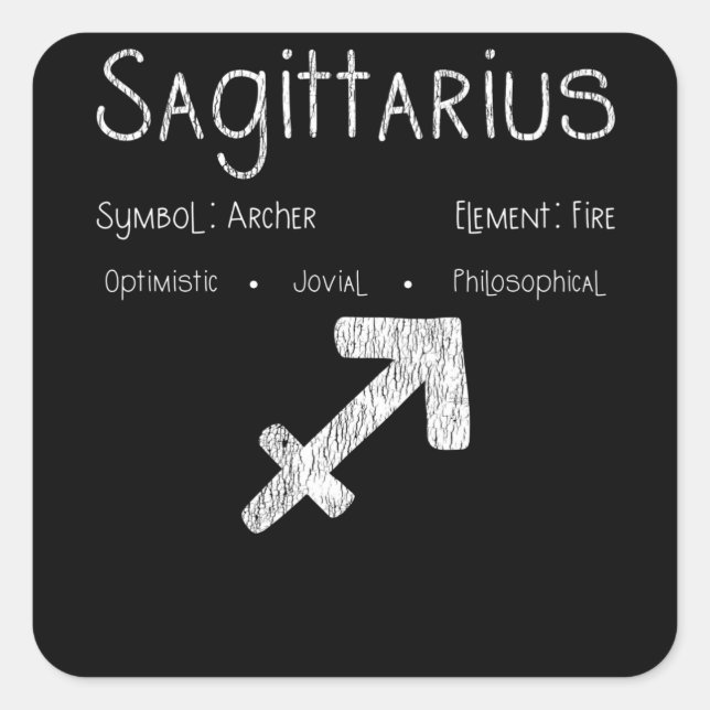 Sagittarius Horoskop Astrologie Star Geburt Quadratischer Aufkleber (Vorderseite)