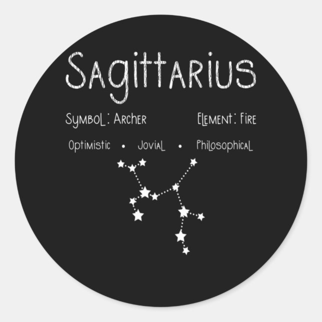 Sagittarius Horoskop Astrologie Star Geburt Runder Aufkleber (Vorderseite)