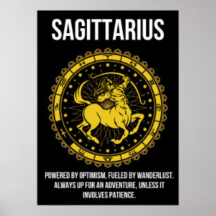 Sagittarius - Horoskop, Funny Zodiac Sign Spaß Poster
