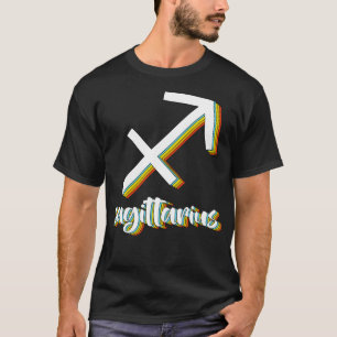 Sagittarius Horoskope Regenbogenretro-zodiakische T-Shirt