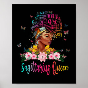 Sagittarius Königin Black Women Persistent schön Poster