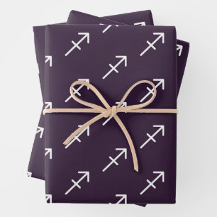 Sagittarius Lila Geschenkpapier Set