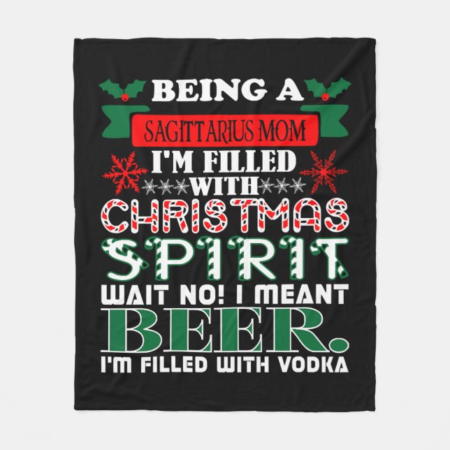 Sagittarius Mama Weihnachtsgeist Bär sein Fleecedecke (Vorderseite)