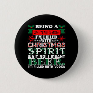 Sagittarius-Mama Weihnachtsgeist Bier Button