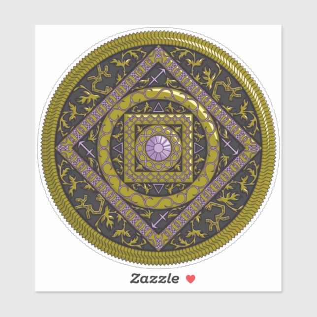 Sagittarius Mandala Contour Sticker (Feuille)