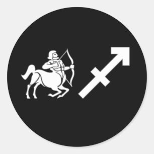 Sagittarius mit Symbol Runder Aufkleber