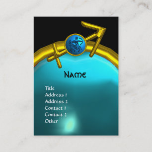 SAGITTARIUS MONOGRAMM, blau, schwarz gelb Visitenkarte