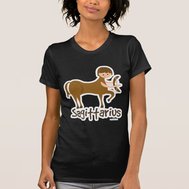 Sagittarius Niedlich Archer Astrologie Cartoon Zei T-Shirt (Vorderseite)