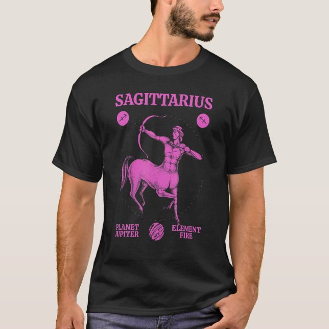 Sagittarius Planet Jupiter Element Feuer T-Shirt (Vorderseite)