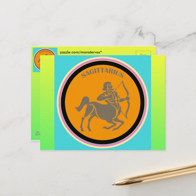 Sagittarius Postcard Postkarte (Vorderseite/Rückseite Beispiel)